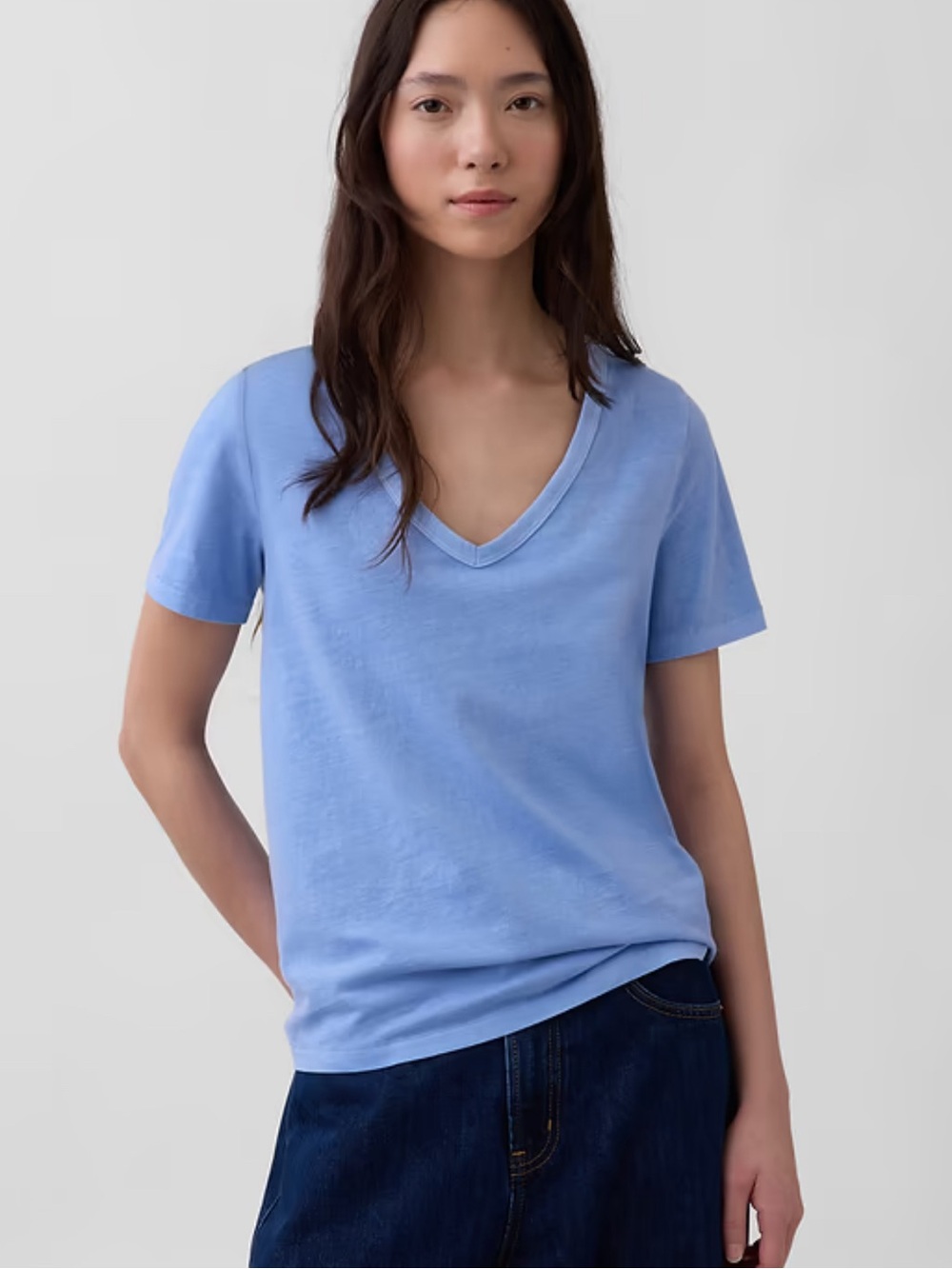 Gap Organic Cotton VintageSoft V-Neck T-Shirt Small